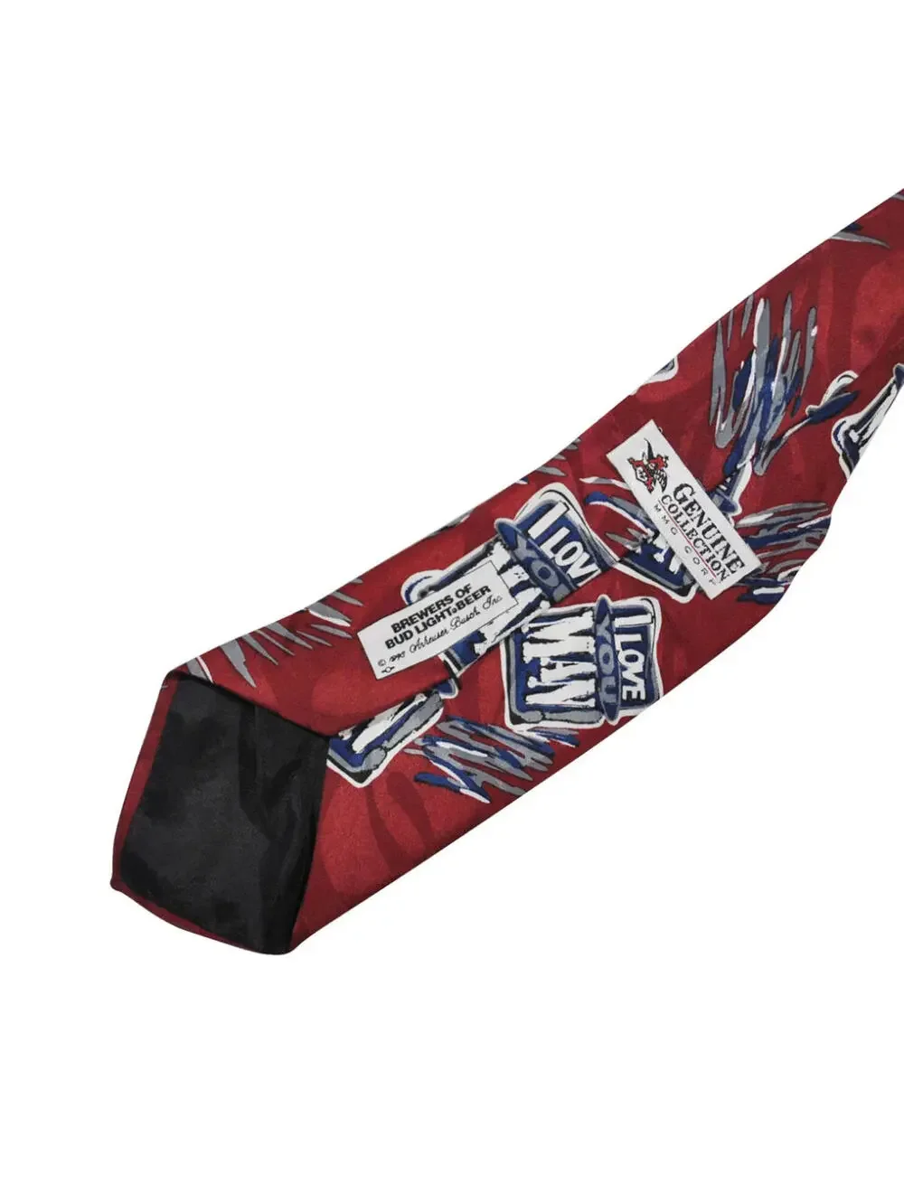 Vintage Budweiser I love You Man 1995 Mens Red Anheuser Busch Tie
